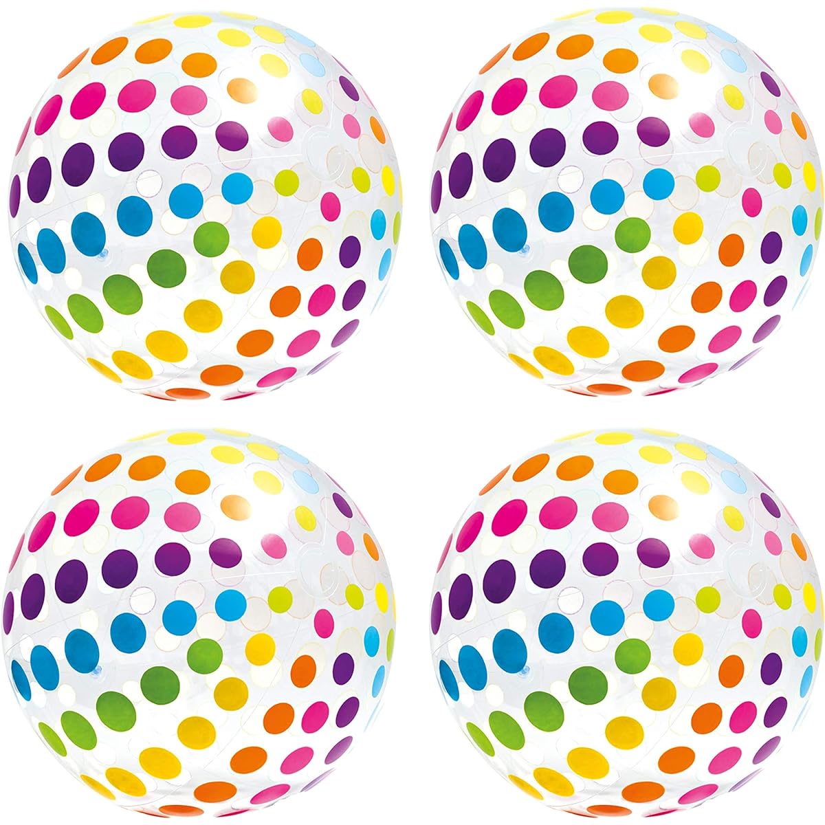INTEX Jumbo Inflatable Big Panel Colourful Giant Beach Ball (Set of 4) 59065EP