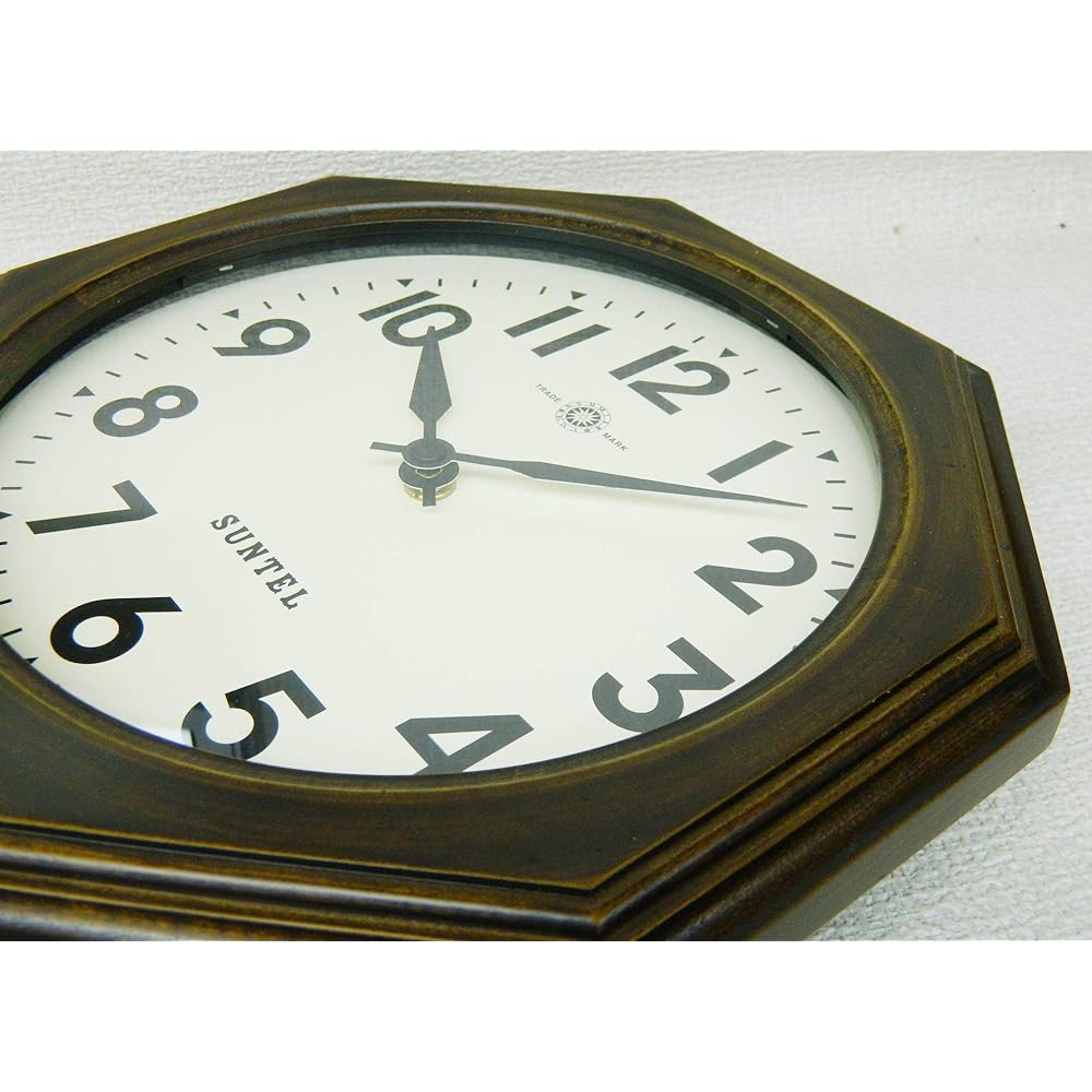 Santel Wall Clock Brown 400 x 260 x 70 mm Standard Radio Pendulum Clock (8 Squares) Arabic Numerals SR07-A