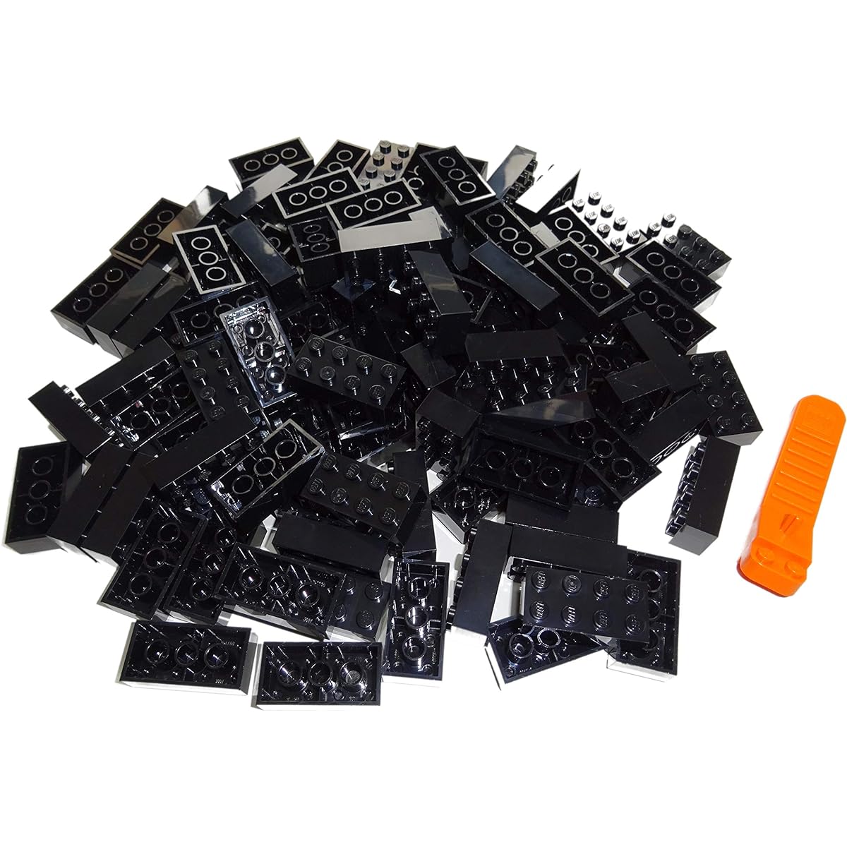 LEGO Classic 100 2 x 4 Stone with Separator (Black)