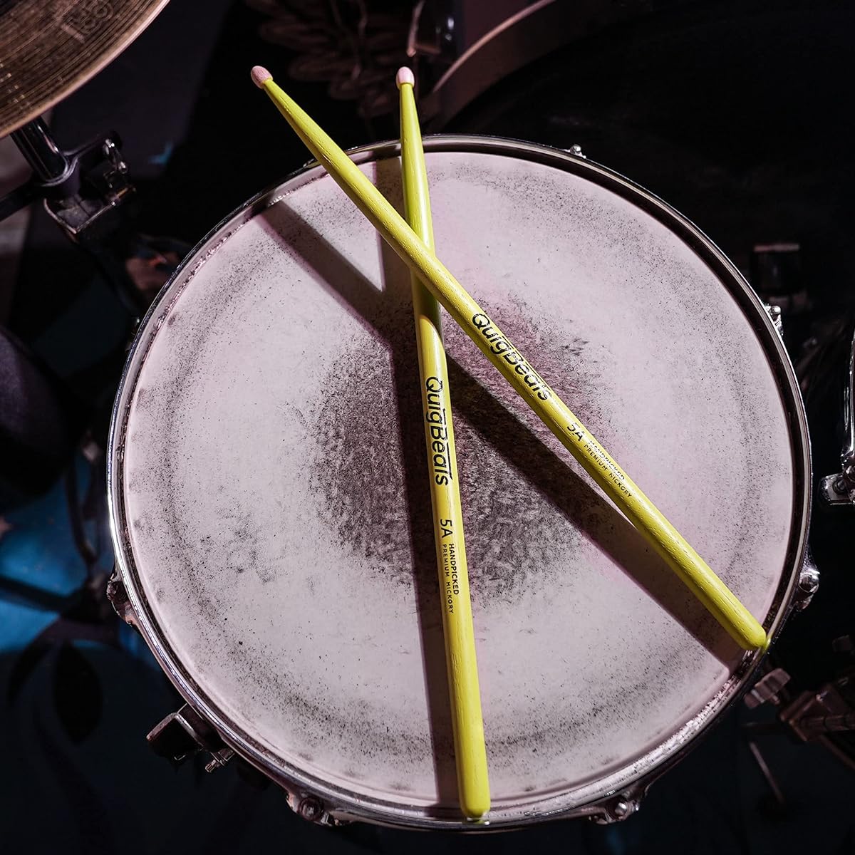 QuigBeats Drumsticks Hickory 5A Drumsticks for Adults & Kids 5A 6 Pairs Green