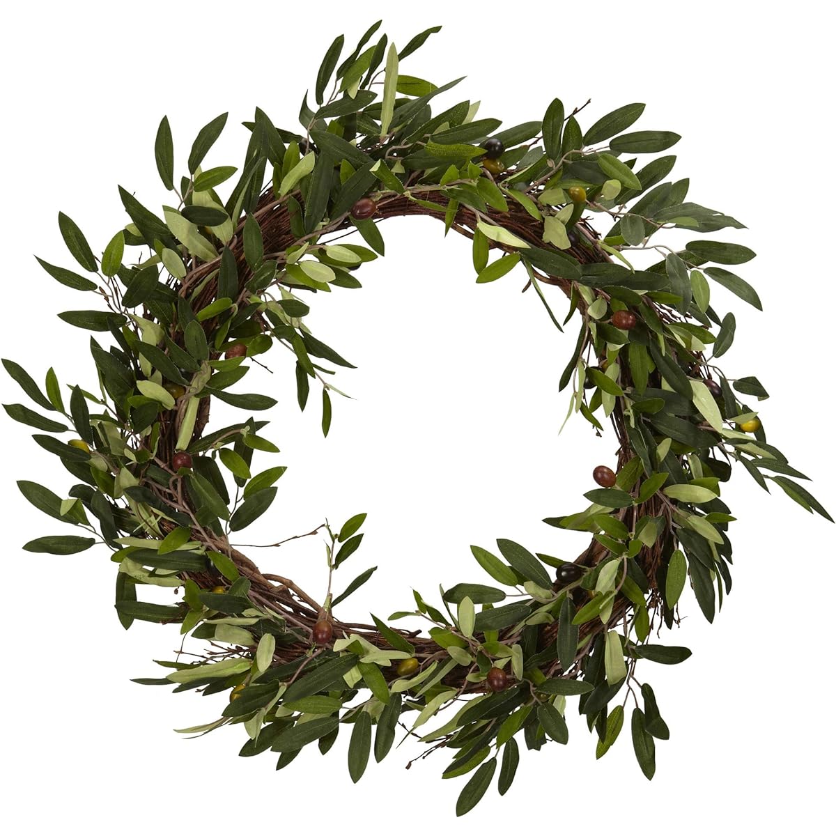 Nearly Natural Olive Wreath 20 inch Green