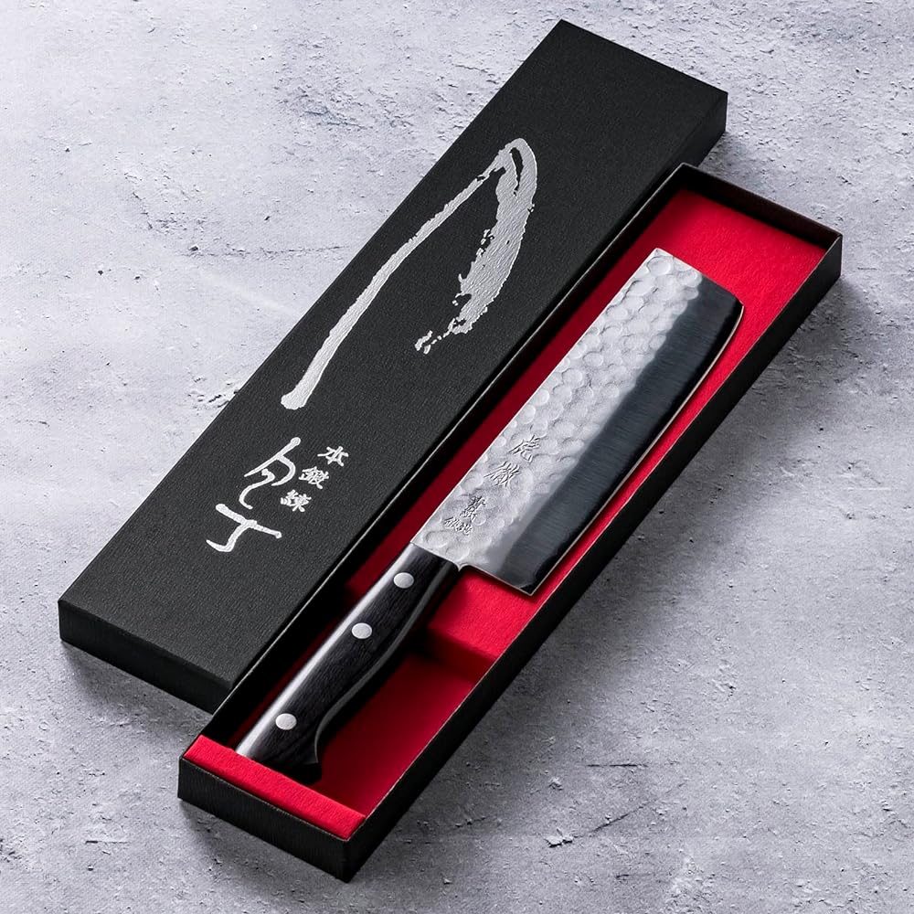 Yasuda Hamono Kotetsu Knife Made in Japan Yasuki Steel Aogami No. 2 Tatara Steel Nakiri Type 160mm YH102