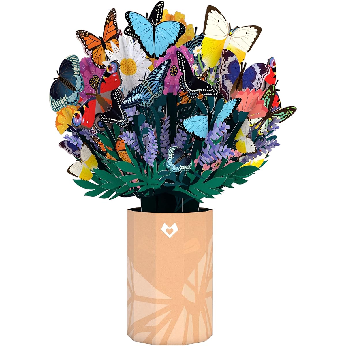 Lovepop Butterfly Paper Flower Bouquet 3D Pop Up Paper Flower Birthday Pop Up Card Mom Card Wife Card Anniversary Pop Up Card 3D Paper Flower Bouquet