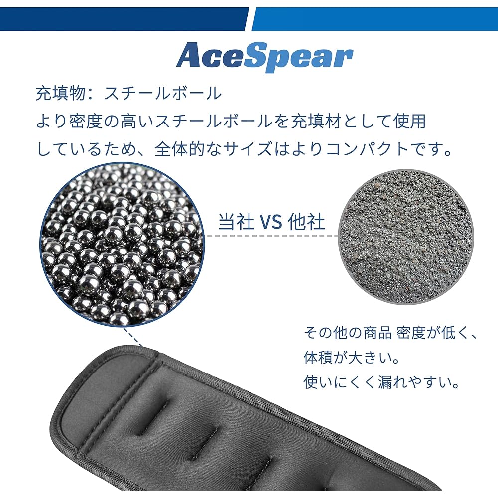 AceSpear Ankle Weight Wrist Ankle Weight Muscle Training Weight Ankle Wrist 0.5Kg 1Kg 1.5Kg 2Kg 2 Pieces Weight Power Wrist Sand Bag Training Hand Weight Ankle Weight Walking Running Training