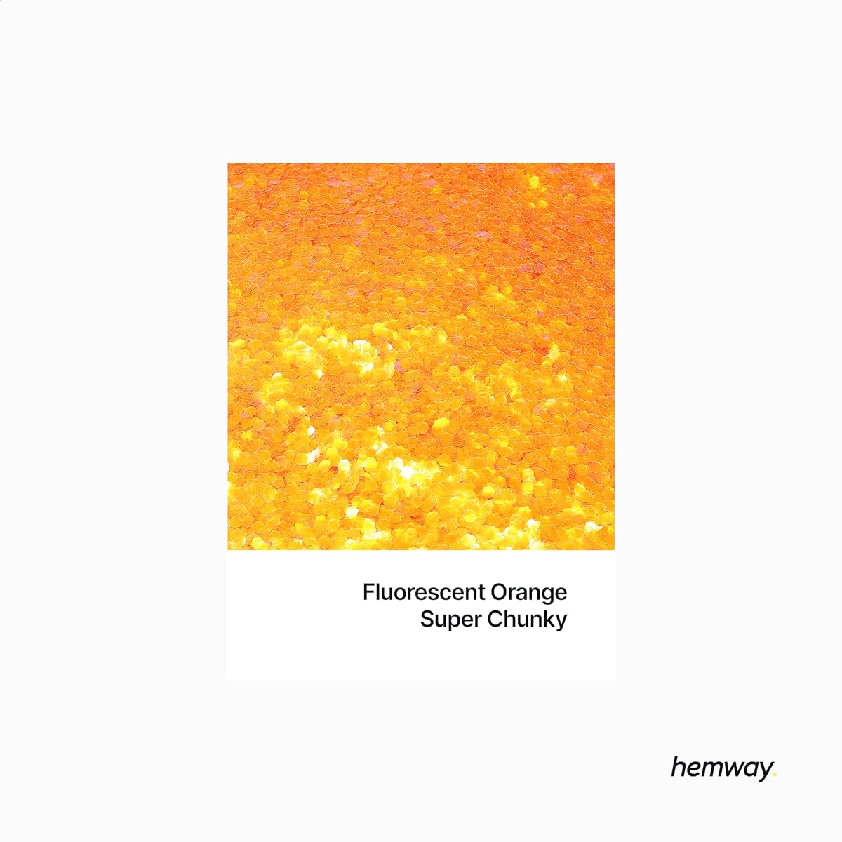 Hemway Polyethylene Urethane & Epoxy Glitter - Extra Thick 1/8" - for Arts & Crafts, No Bleeding, Decorative Tumblers, Artwork, Flooring, Crafts - 100g - Fluorescent Orange