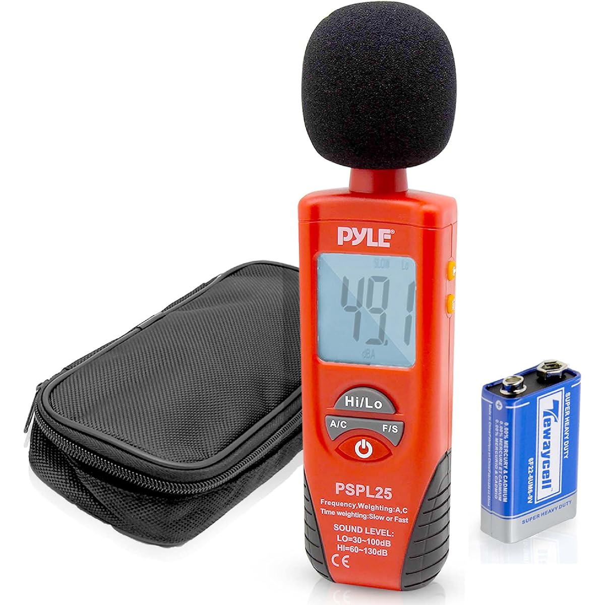 Pyle pocket digital sound level meter / decibel meter with LCD display for type A and C frequency weighting. Ideal for musicians and audio professionals, DJs etc.