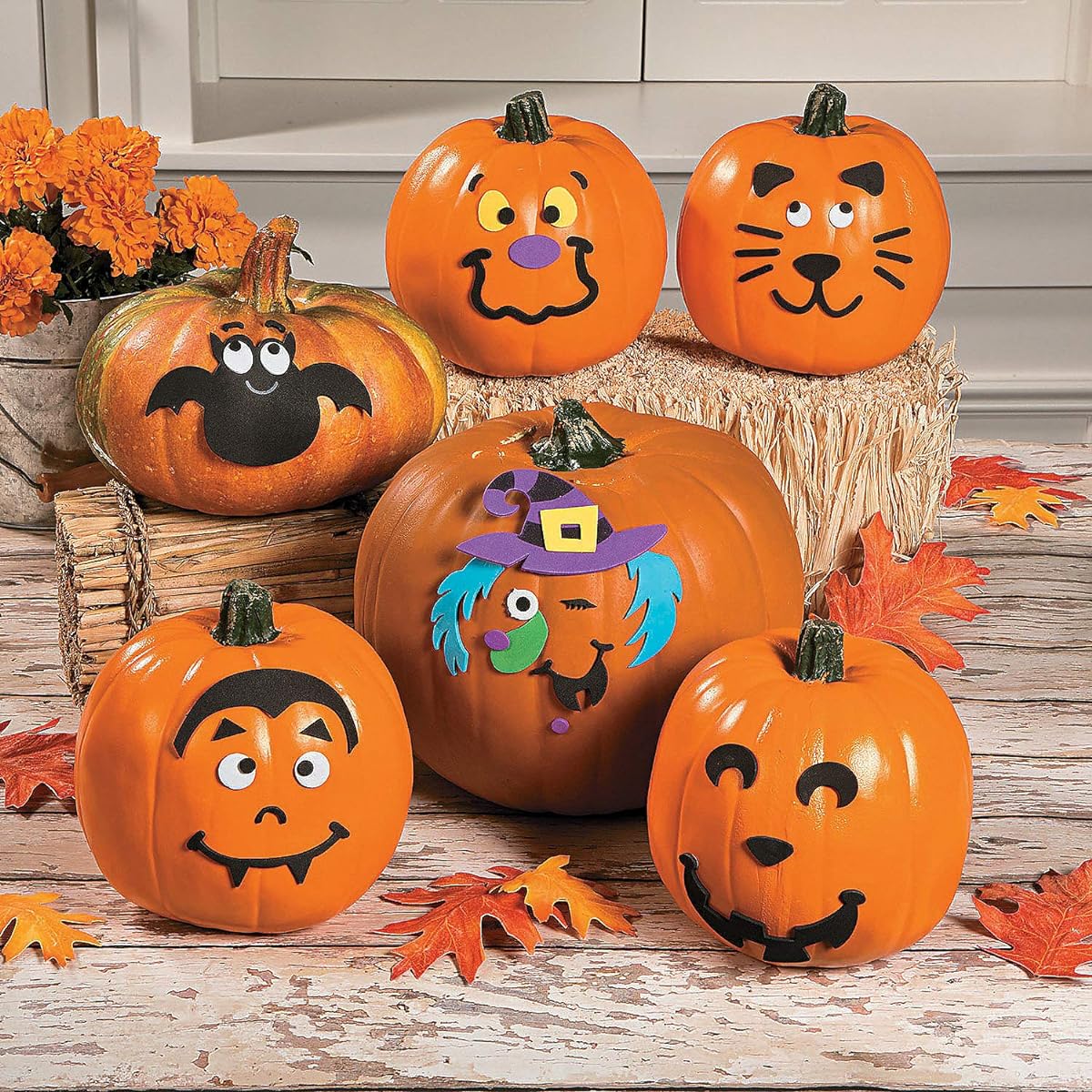 Little Pumpkin Face Craft Kit - Enough for 12 Pumpkins - Crafts for Kids and Fun Home Activities.