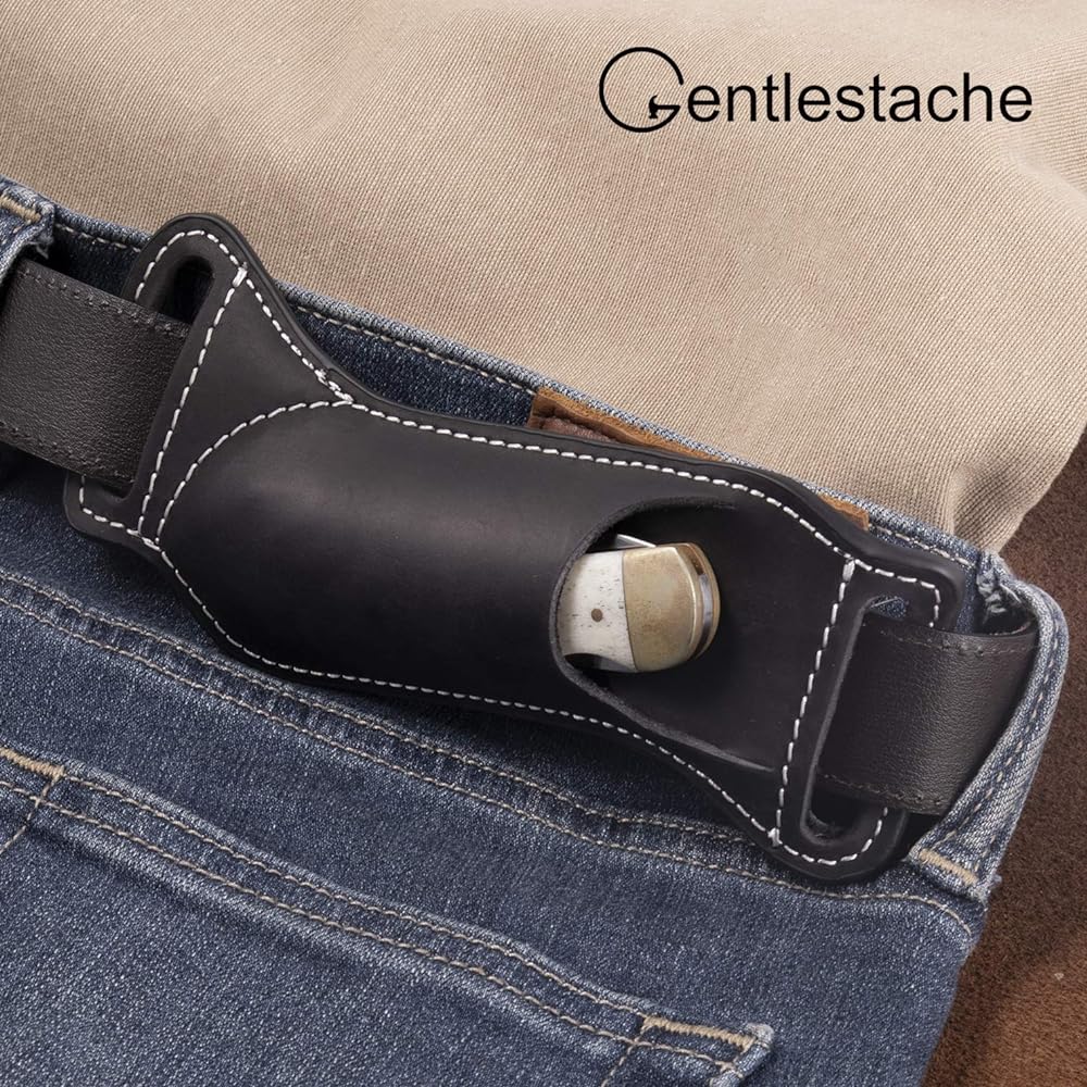 GENTLESTACHE Knife Case Leather Belt Wear Petty Knife Sheath Petty Knife Sheath Foldable Knife Cover Opinel Case Leather Bon Knife Holder Black