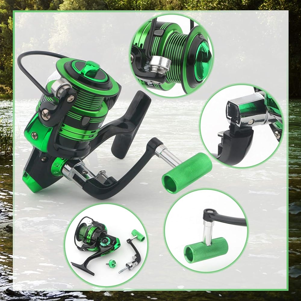 POPHEKO 2.1m Fishing Set, Sea Fishing Set, Telescoping Fishing Rod, Compact Rod, 5-Piece Fishing Rod Set, Small Throw Fishing, Beginner Set, Carbon Rod, Spinning Reel, Lure Set, Fish Grabber, Fishing Pliers, Fishing Line, Line Winder, Storage Bag Include
