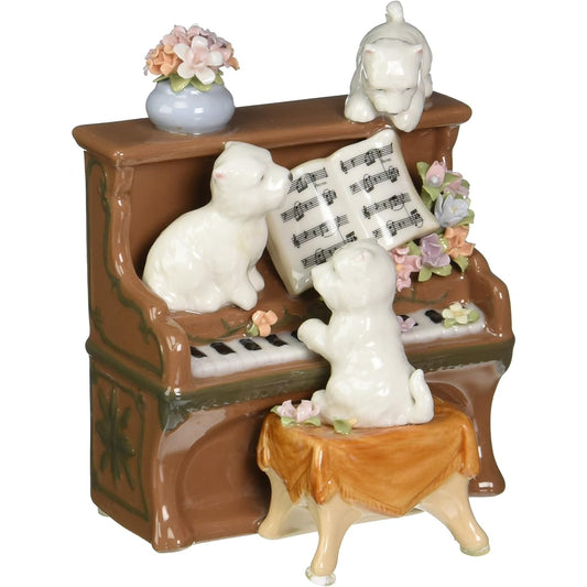 (1, classic) - Cosmos 80096 Fine Porcelain Dogs and Piano Musical Figurine, 13cm