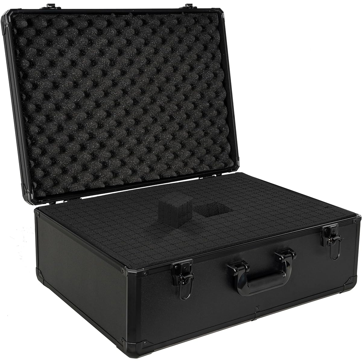 ITHWIU 23" Aluminum Carrying Case - Perfect for Transporting Microphone & Camera Gear - DJ Mixer Case with Customizable Pre-Diced Foam - 23 x 16.5 x 8.6" Black
