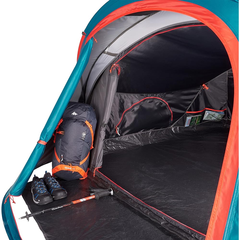QUECHUA Decathlon Camping Outdoor Tent One-Touch Tent Pop-up Tent Easy Setup Spacious Space Compact 2 SECONDS FRESH&BLACK XL For 2 People [One-touch Easy Setup Solo Family Outdoor Water Pressure Resistant Double Structure Windproof Breathable Free Standi