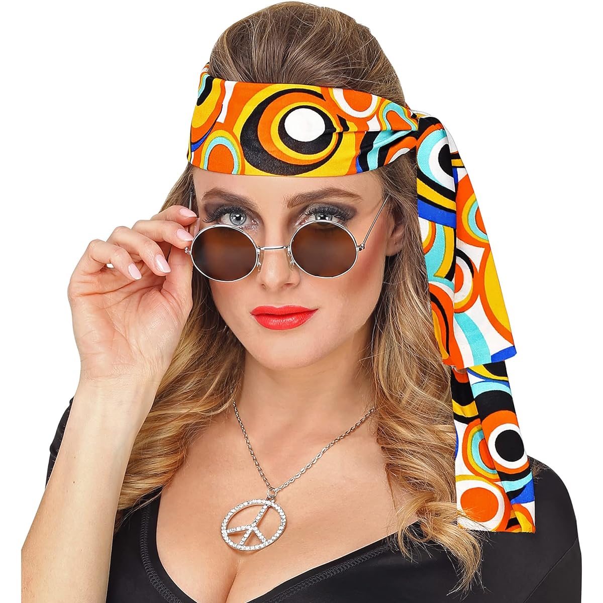 Widmann 09282 70s Headband for Women, Multicolor