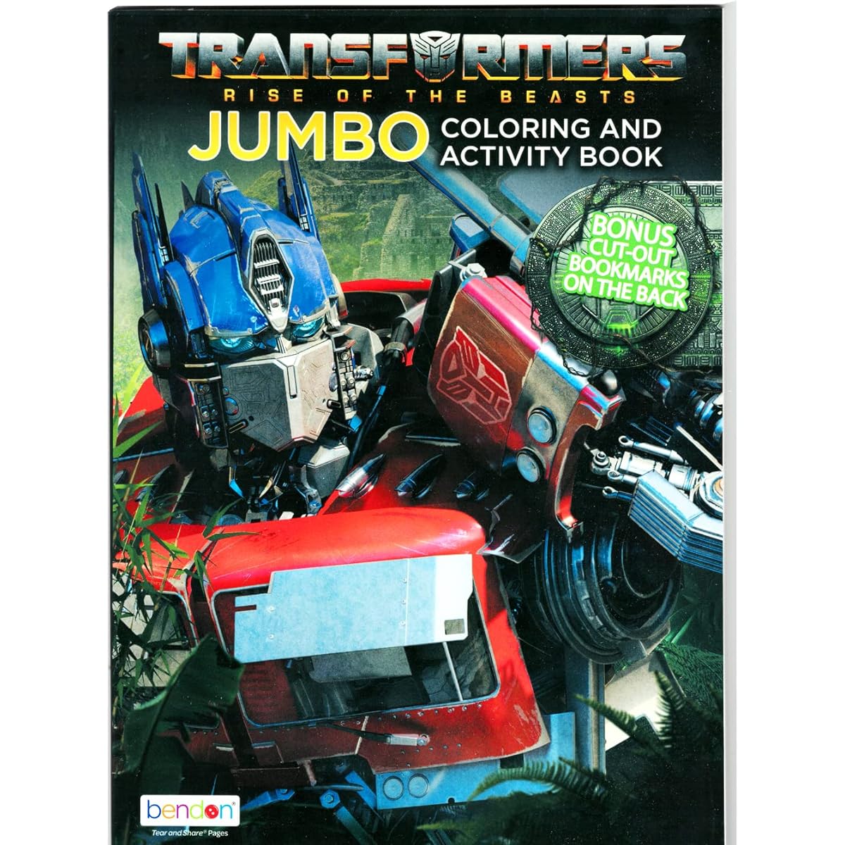 Transformers Coloring & Activity Book Super Set for Kids - 2 Activity Books and Sticker Pad with Optimus Prime, Bumblebee, and Rescue Bot