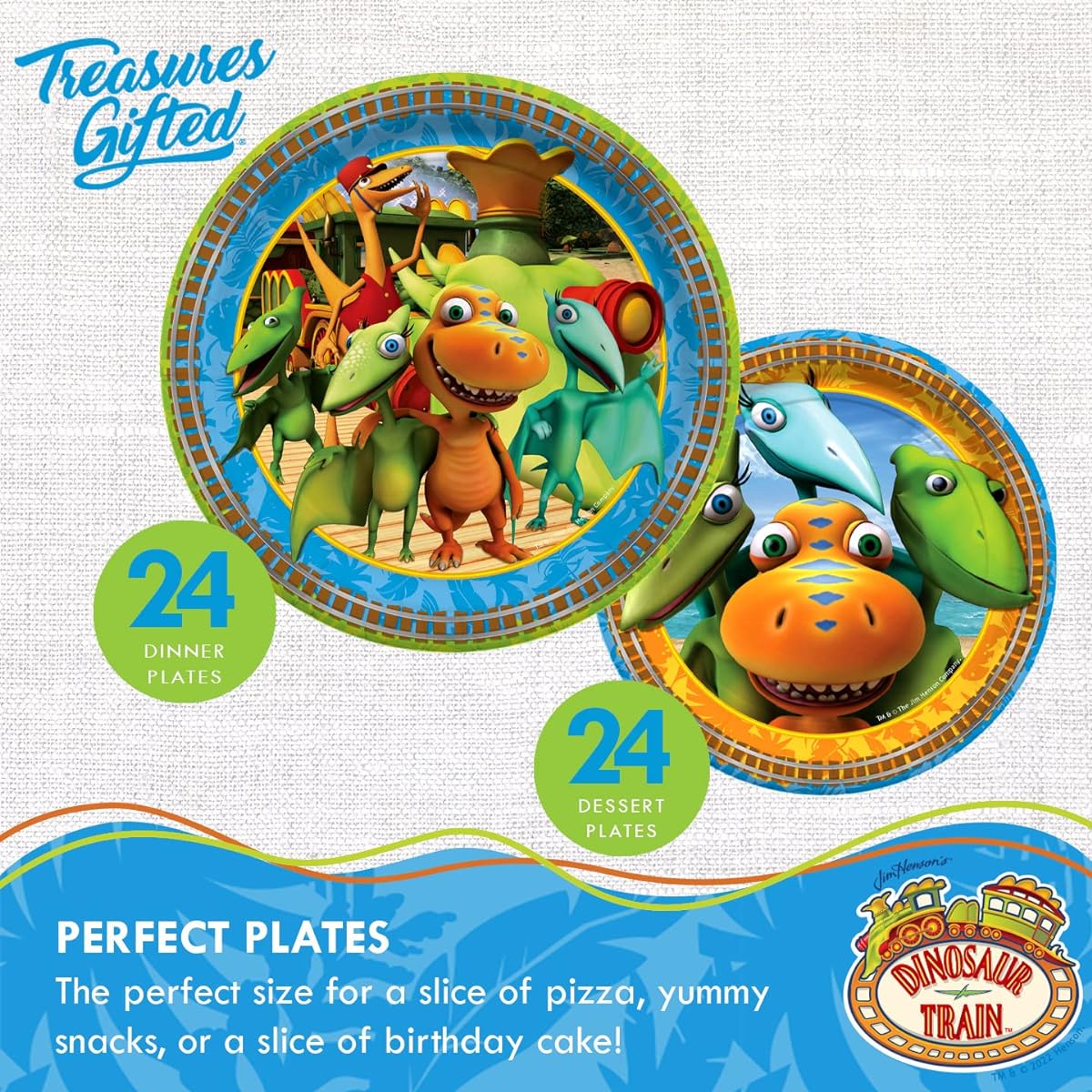 Treasures Gift Dinosaur Train Birthday Party Supplies - Serves 24 - Dinosaur Train Party Supplies Kit - Dinosaur Train Party Decorations, Dinosaur Cake Decorations, Plates and More