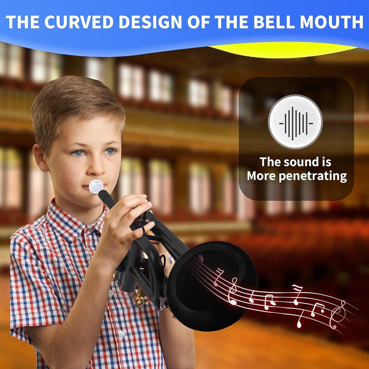 PAMPET Professional Plastic Trumpet C Trumpet (Black)