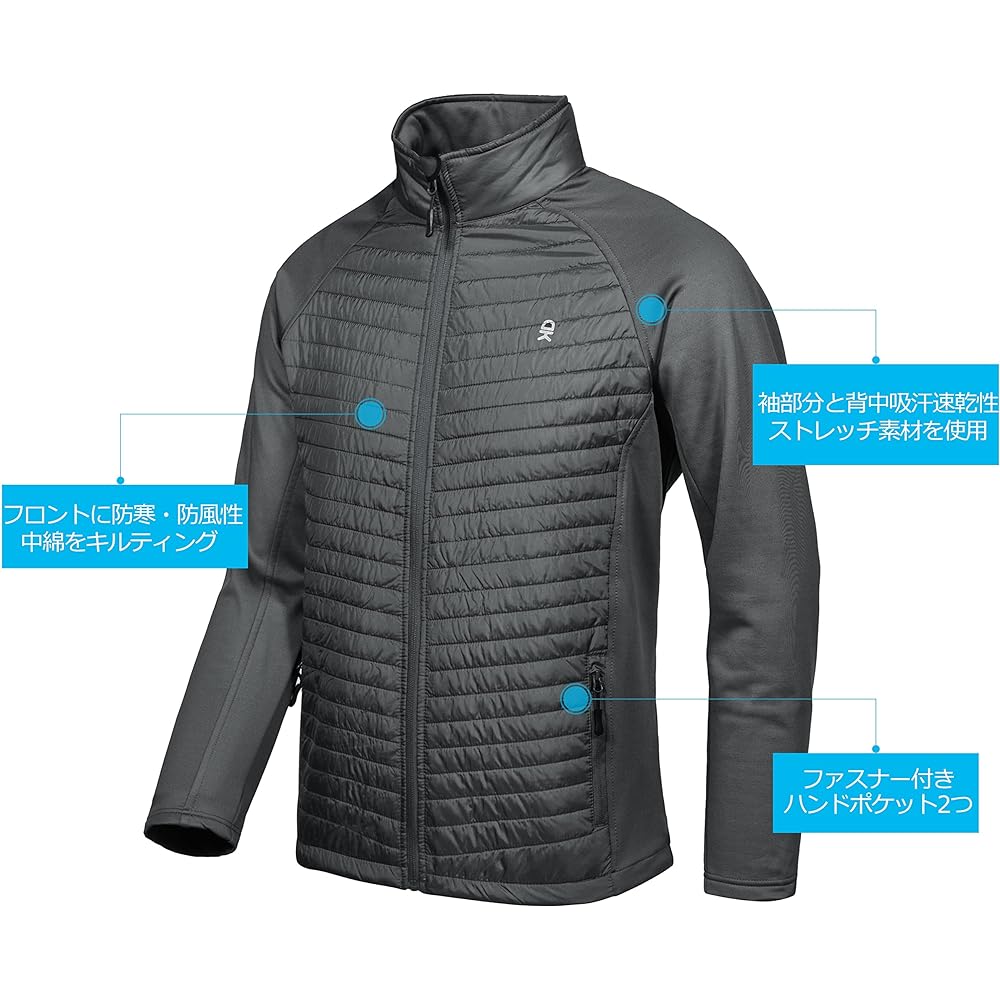 [Little Donkey Andy] Men's Hybrid Jacket Filling Stretch Sweat Absorbent Quick Drying Blouson Outerwear Coat Golf Jacket Golf Wear