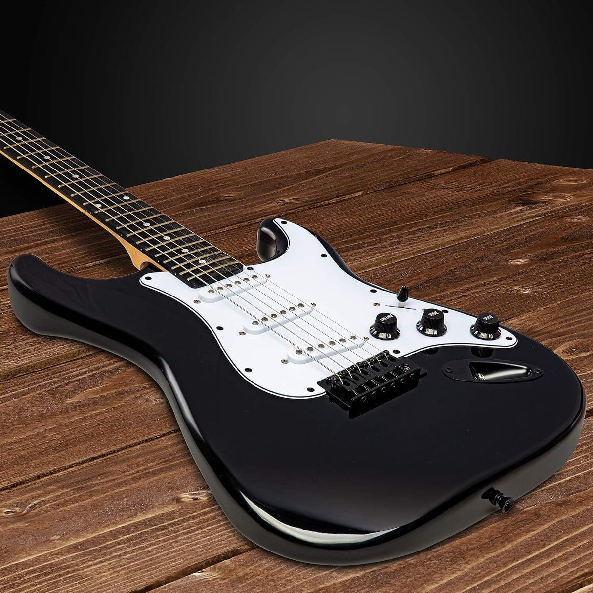LyxPro CS 39" Electric Guitar Stratocaster Kit for Beginners/Intermediate/Pro Players Includes Guitar, Amplifier Cable, 6 Picks & Learner's Guide | Solid Wood Body Volume/Tone Control 5-Way Pickup - Black