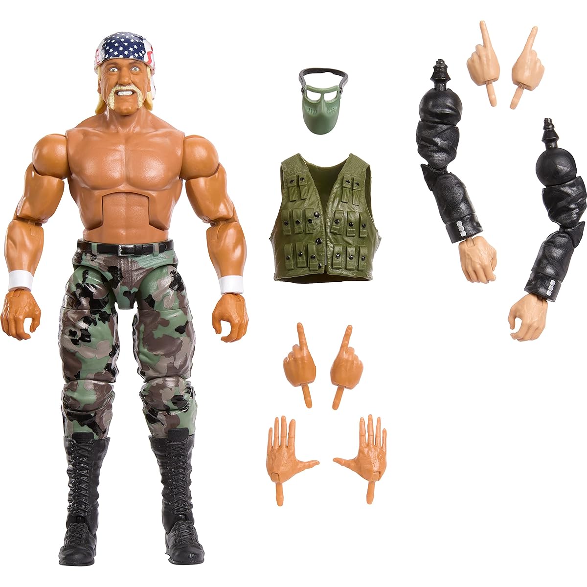 WWE MATTEL Elite Action Figure Summer Slam Hulk Hogan with Accessories and Mr.Perfect Build-A-Figure Parts