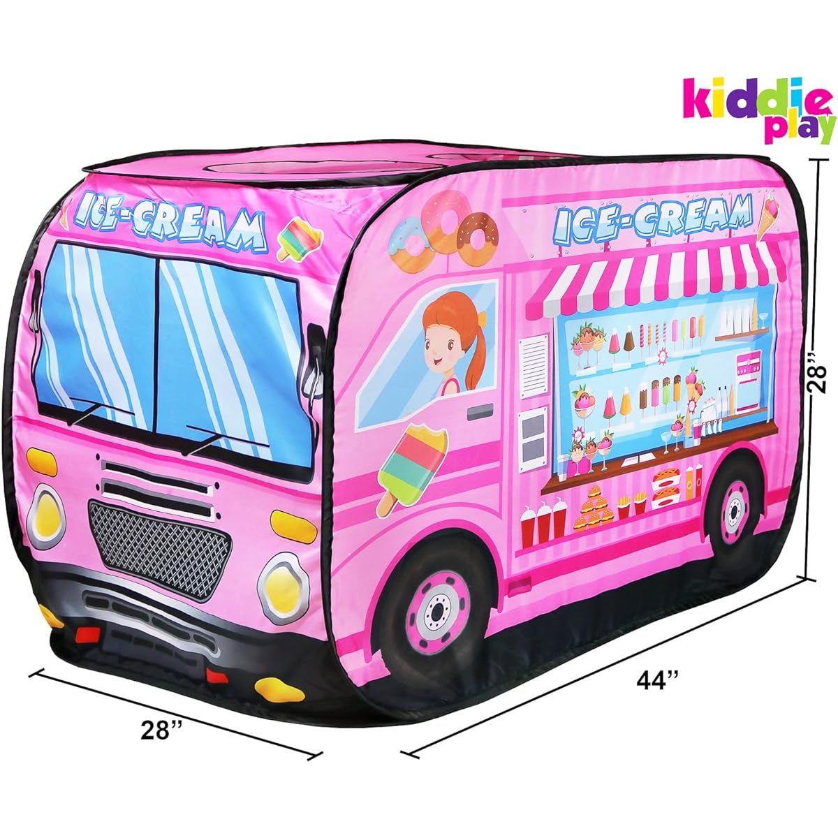 Kiddie Play Ice Cream Truck Pop Up Kids Play Tent Boys & Girls Indoor/Outdoor Toy