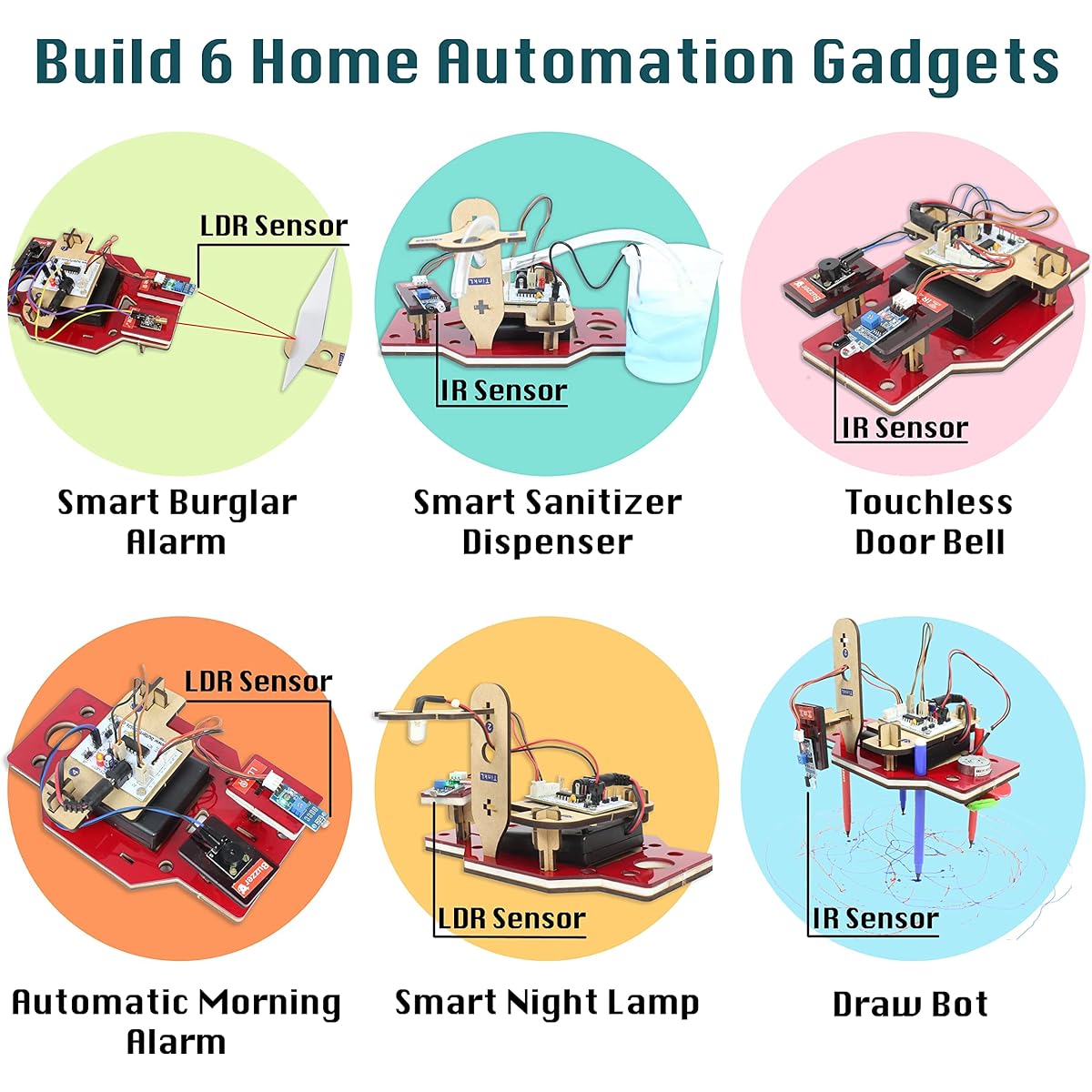 ButterflyEdufields Tinker Toys 10+ Robotics Kits 50+ Parts STEM Projects Ages 8-13 Electronics Learning Science Experiment Kit Best Gift for Budding Innovators