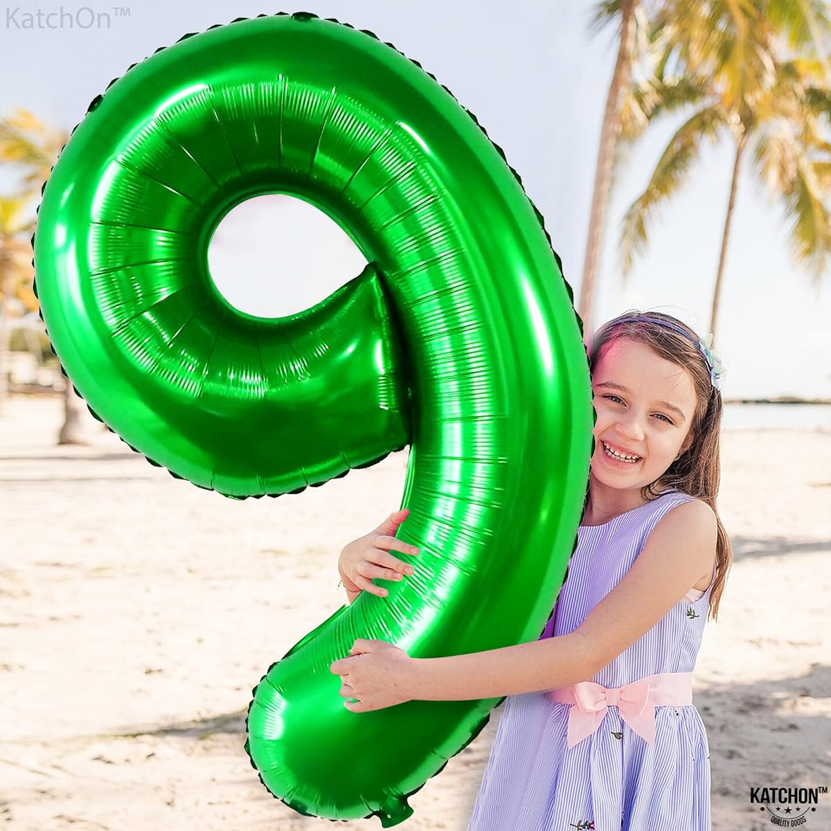 Big, Dark Green Number 9 Balloon - 40 Inch | Mylar Green Number 9 Balloon for 9th Birthday Decorations for Boys | Number 9 Balloon for Birthday | Large Green 9 Balloon for Jungle Party Decorations