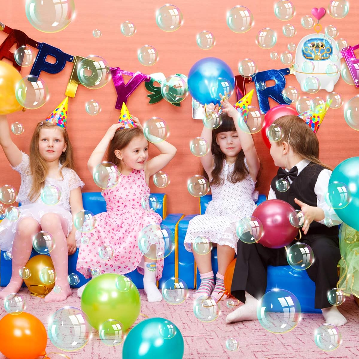 Victostar Bubble Machine, Automatic Bubble Machine for Kids with Bubble Solution for Bubble Blowing Outdoor Indoor
