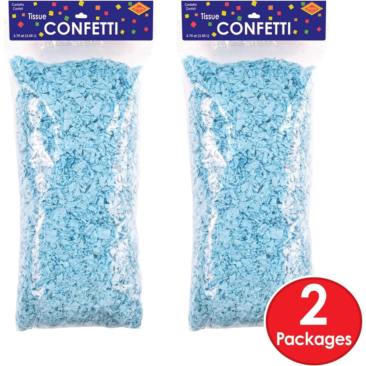 Beistle 59971-LB Tissue Confetti 7.5 Quart Package (Light Blue)