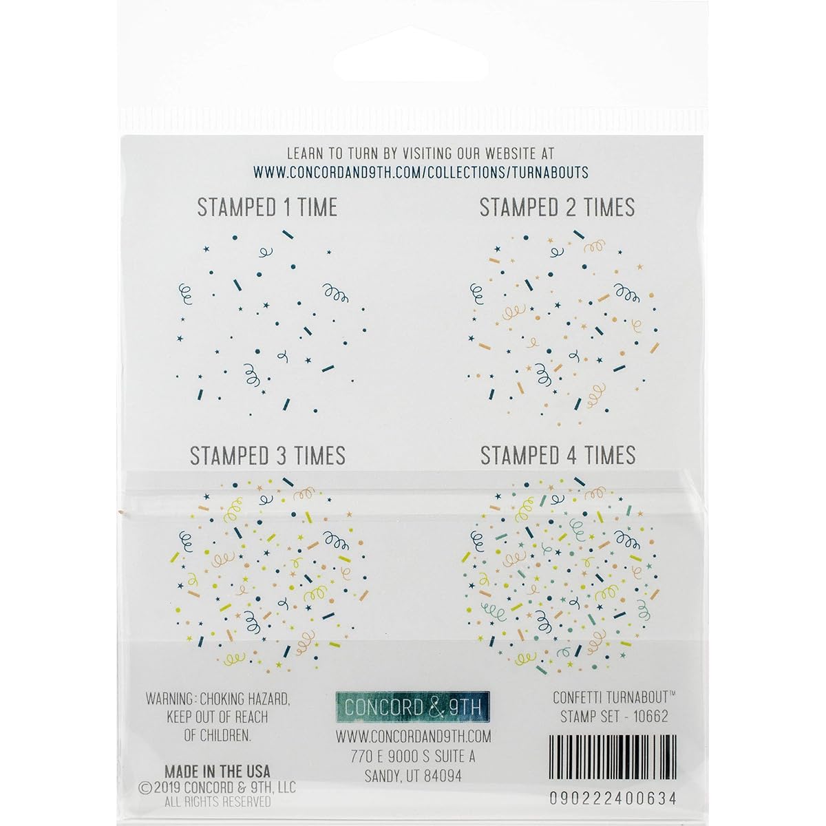 Concord & 9th Clear Stamps 4"X4"-Confetti Turnabout