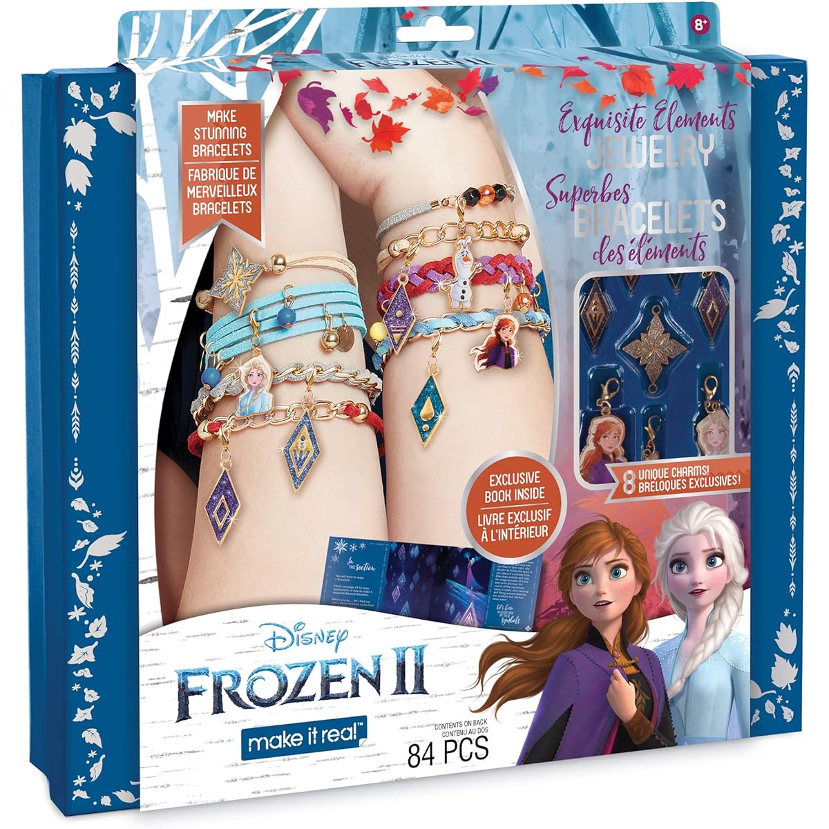 Make It Real - Disney Frozen 2 Elements Jewelry Set. Disney inspired DIY charm bracelet making kit. Design and create with Frozen 2 charms, beads, faux suede and more.