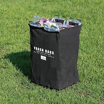 BUNDOK Garbage Stand BD-903 with Blindfold Cover, Lightweight, Folding Garbage Bag Holder, Sorting