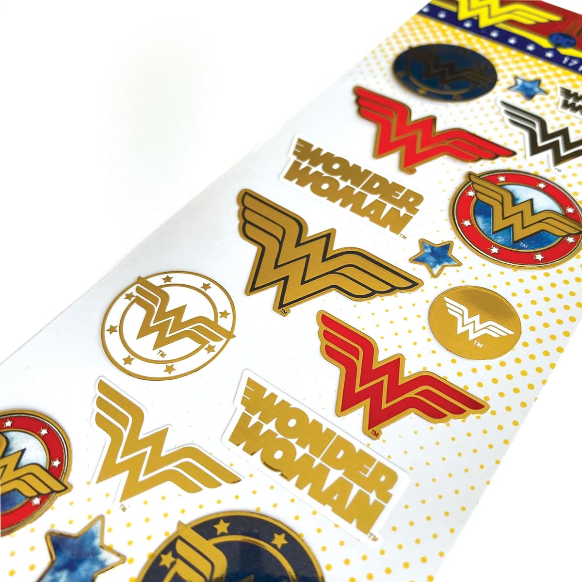 Playhouse DC Comics Wonder Woman Logo Enamel Effect Sticker Sheet 3 Pack