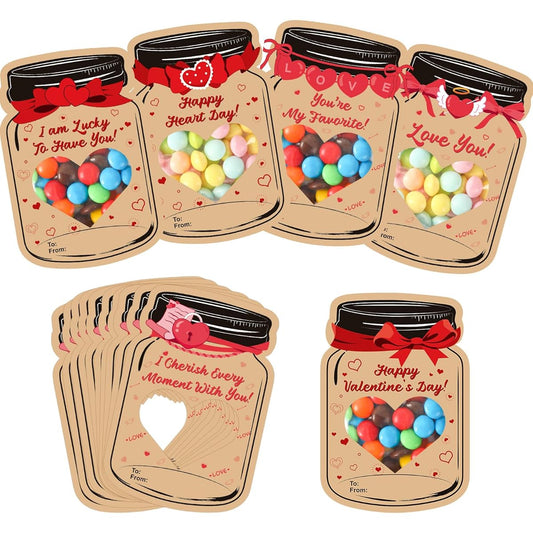 AUGSUN Valentine Gift Cards for Kids, 60 Pack Valentine Classroom Exchange Cards School Supplies for Boys Girls School Lesson Party Favors Valentine Crafts for Kids (Candy Not Included)
