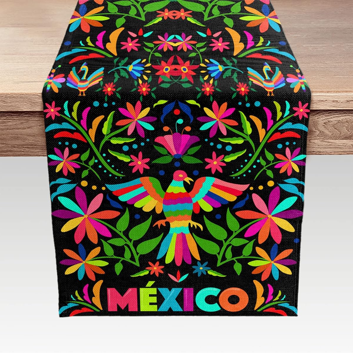 Mexican Fiesta Table Runner Dia De Los Muertos Table Runner Mexican Linen Home Dining Room Kitchen Table Decor 72" Long