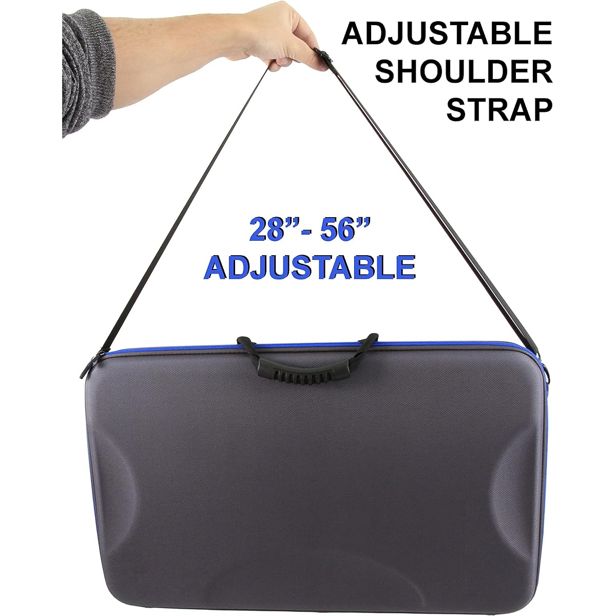 CASEMATIX Studio Mixer Case for Rode RODECaster Pro Podcast Production Studio/Podcasting Microphone/Accessories, Carry Strap and Handle Included, Case Only, Gray, Modern.