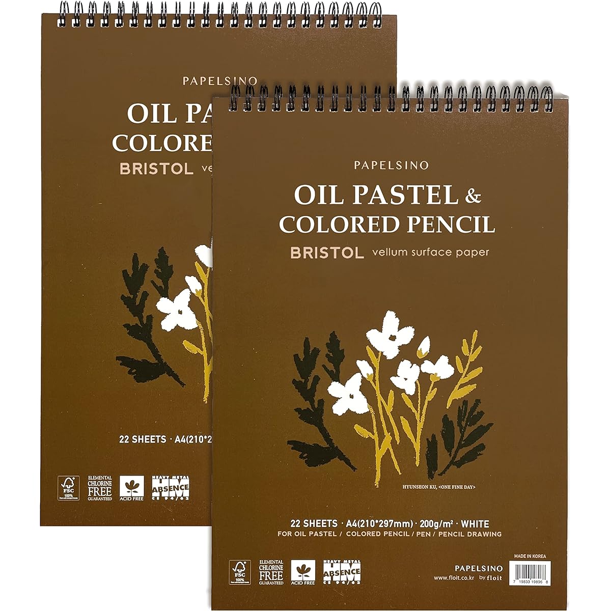 Papelsino Sketchbooks Oil & Soft Pastel Drawings 8.5" x 11" 2 Pack