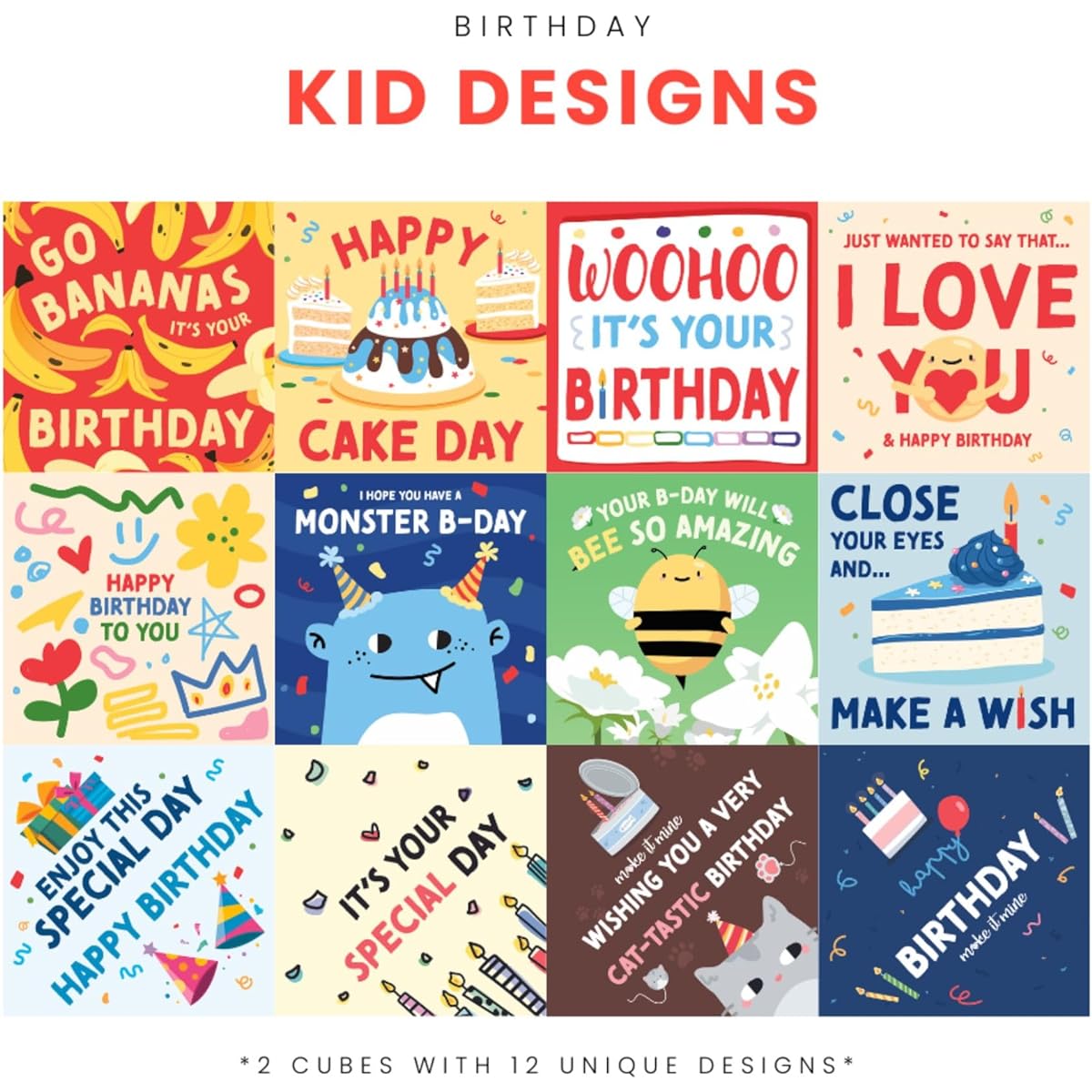 Make It Mine PopBox™ Original Kids Birthday Confetti Popping Cards - Surprise Kids Greeting Card with 2 Photo Cubes Unique Gift Exploding Confetti Cards for Kids