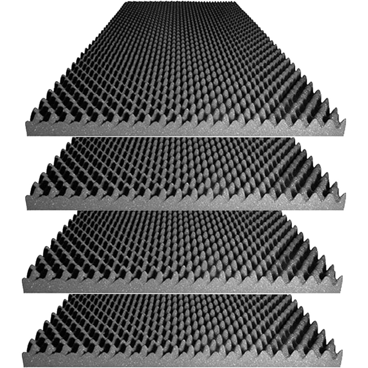 Foamily Acoustic Foam Egg Crate Panels Uncompressed - Studio Foam - Sound Panels - Soundproofing - 121.9 cm x 60.0 cm x 6.3 cm (4 Pack)