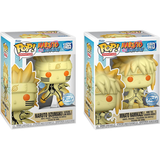 Funko Pop NARUTO Shippuden: Naruto Uzumaki Kurama Link Mode Figure Special Edition Multicolor Limited (Minato Bundle)