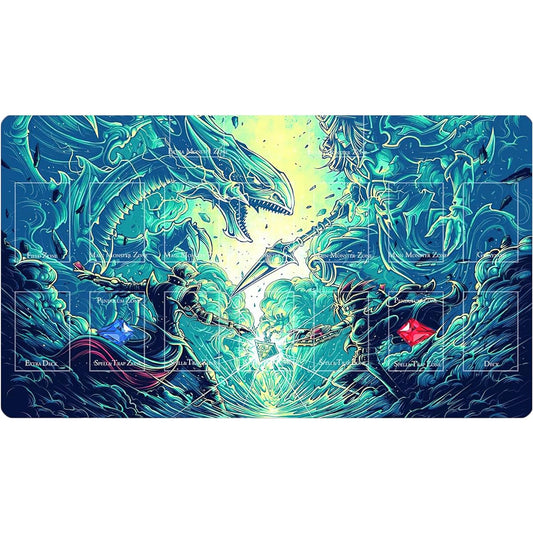 sabermaster Card Rubber Mat Duel Mat Game Competition Pad Mat Card Binder Deck 23.6x13.7inch (Painting 2)