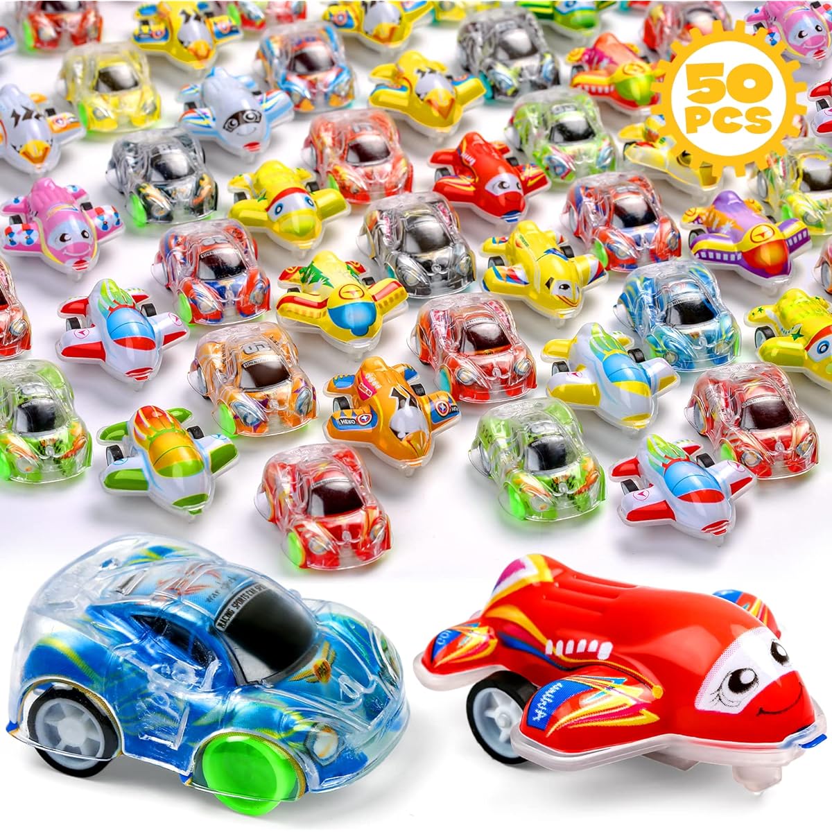 Buauty 50pcs Toy Cars Mini Pull Back Cars Kids Party Favors Small Racing Cars Car Carnival Prizes Classroom Rewards Pinata Stocking Goodie Bag Stuffers Birthday Toys for Girls Boys Toddlers
