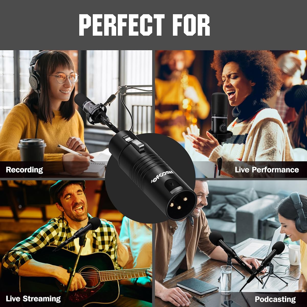 OFCOSH Mic Preamp Audio Booster Professional Mic Booster Activator Preamp Compatible with Dynamic and Passive Ribbon Microphones