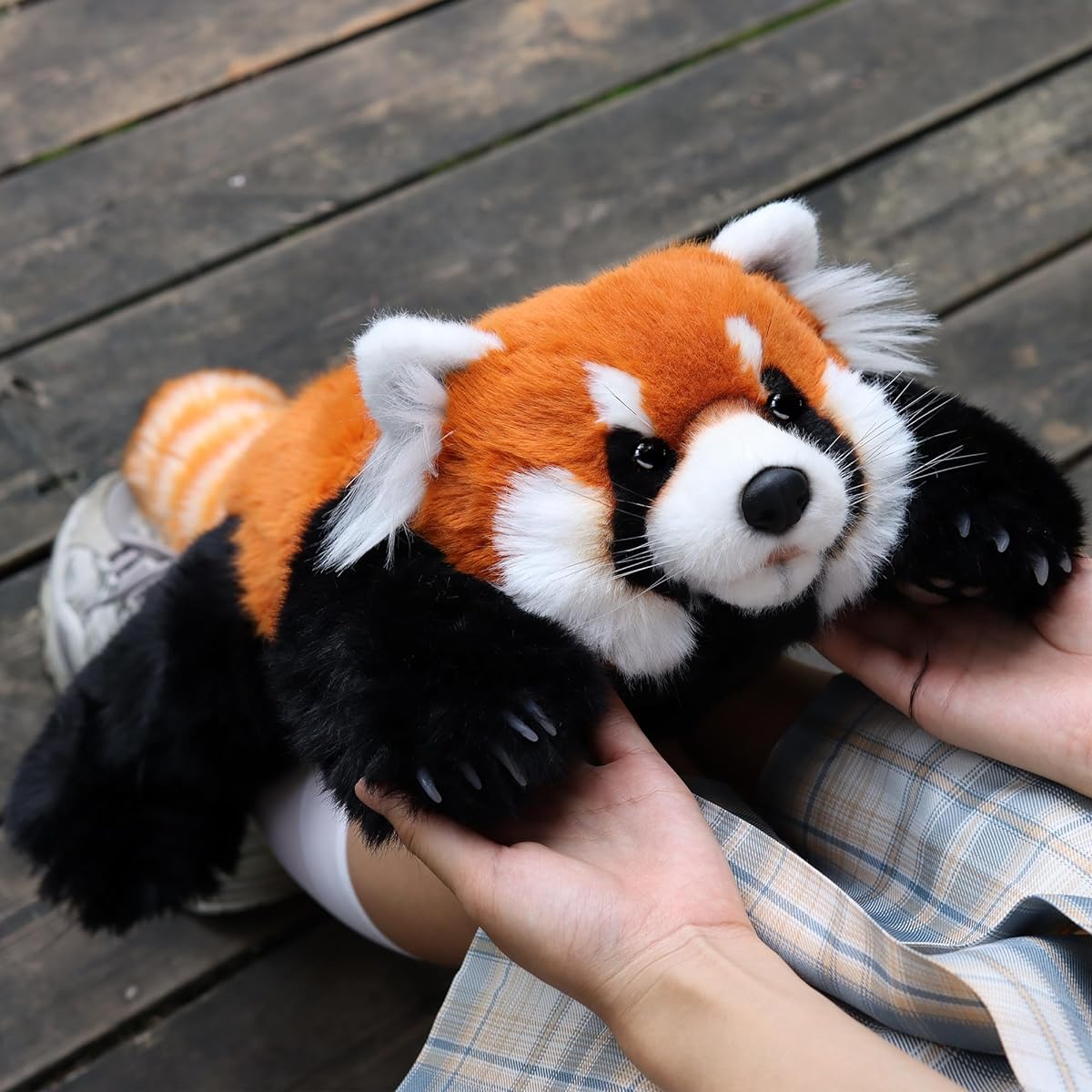 Chongker Red Panda Plush Toy Lifelike Handcrafted Realistic Companion Gift for Women and Red Panda Lovers