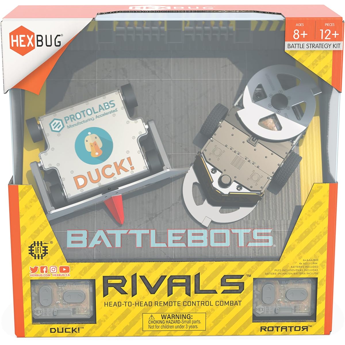 HEXBUG BattleBots Rivals 5.0 (Rotators and Ducks!) Kids Toys - Fun BattleBots Hexbugs Remote Control Robot Toy - Batteries Included - Ages 8+
