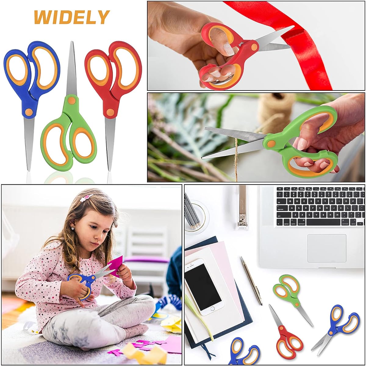 7" Scissors for School Kids, Students (36 Teacher Bulk Pack, Rounded Tips)