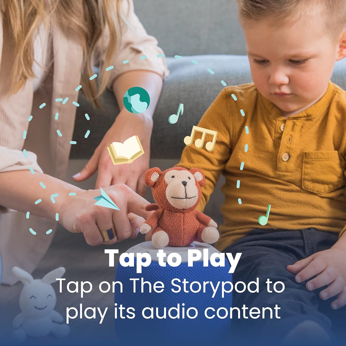 Storypod Audio Yarn Character - Manu Monkey - Classic Camp Songs for Kids Ages 3 and Up Learning & Playtime Fun