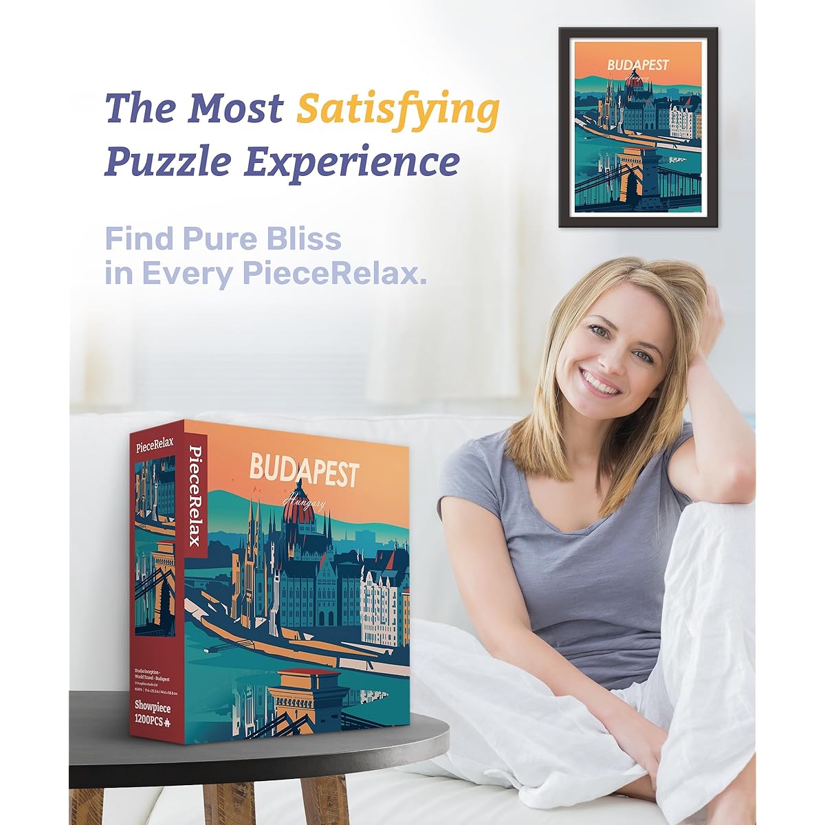 PieceRelax Plastic Jigsaw Puzzle for Adults 1200 Pieces - Most Satisfying Table Game and Gift, No Puzzle Mat Needed [H3474]