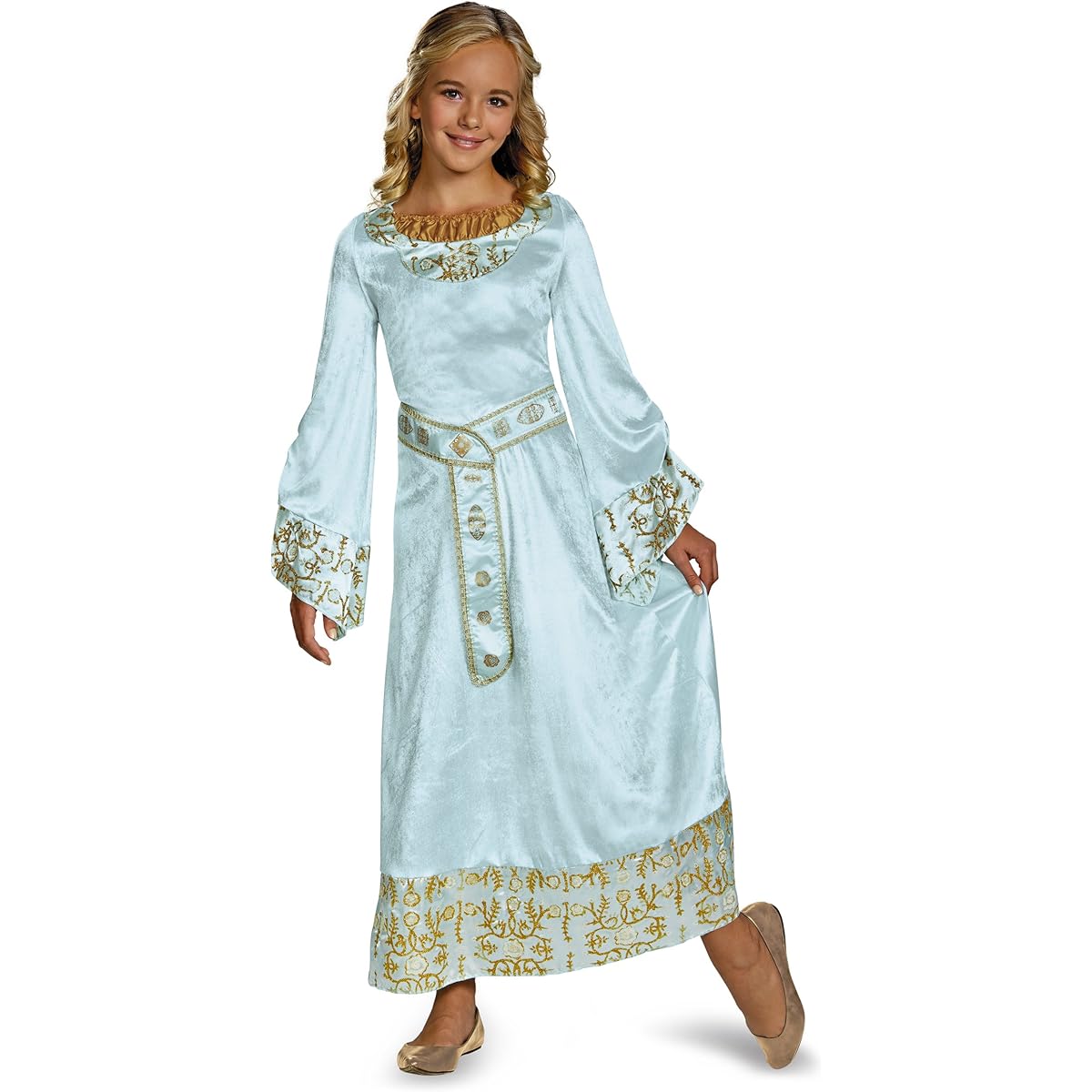 Disney Sleeping Beauty Aurora Blue Dress Kids Deluxe Costume M Size 124-135cm