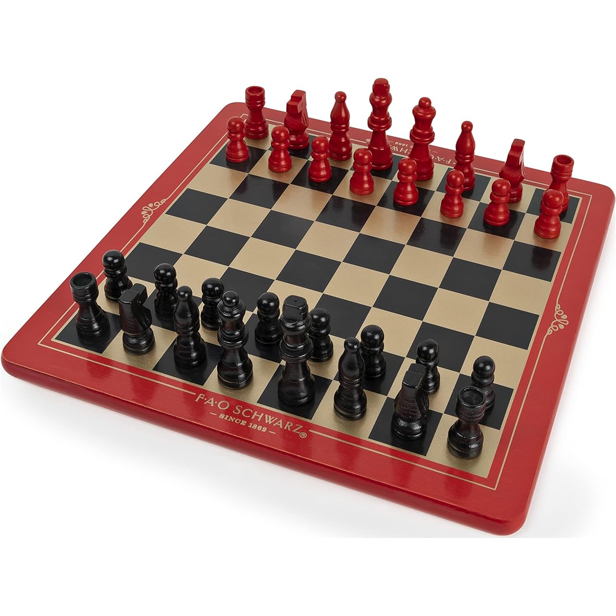 FAO Schwarz Wood Checkers and Tic-Tac-Toe Set, Classic Strategy Game, Ages 6+