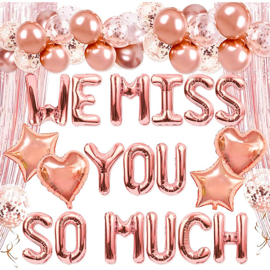 16pcs We Miss You So Much Banner Balloons, We Miss You So Much Yard Signs, Farewell Retirement, Going Out, Housewarming Party Decorations